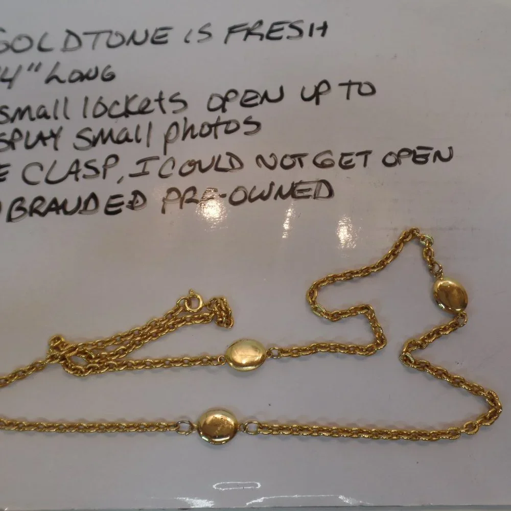 Unbranded Goldtone 3 Mini Charm Necklace 24" Long - Picture 9 of 9